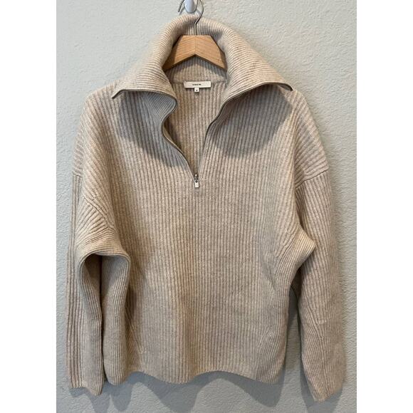 Vince Ribbed Half Zip Sweater Size Medium - Picture 11 of 12